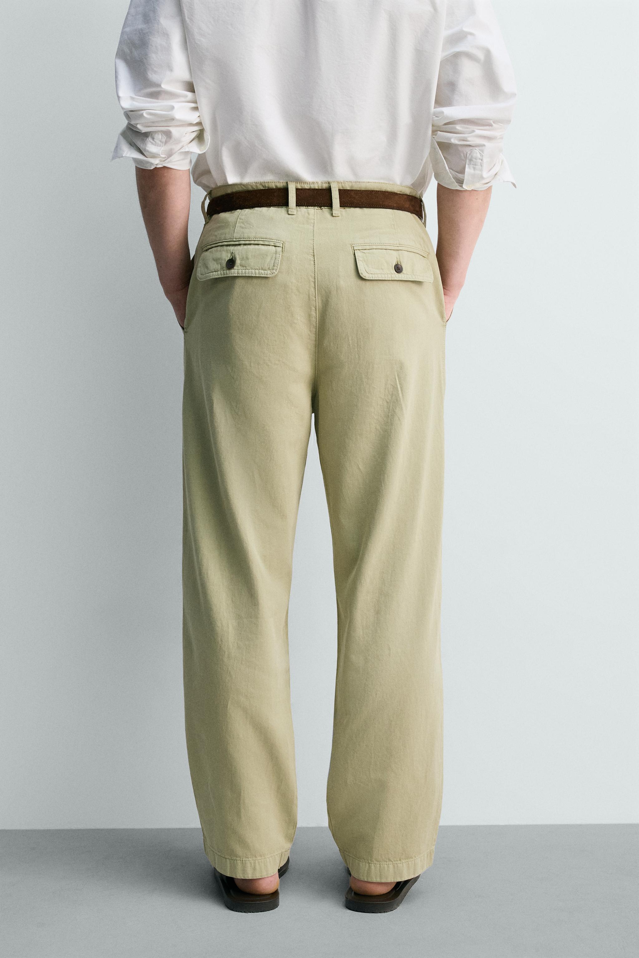 WASHED STRAIGHT FIT PANTS